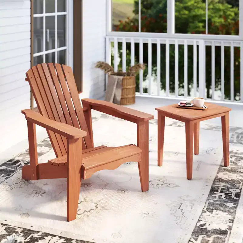 Sedia da giardino Costway 4 pz in legno massello con schienale alto, braccioli larghi e seduta sagomata
