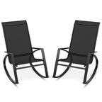 Costway 2 PCS Patio Rocking Chairs w/ Ergonomic Backrest Seat Safe Stoppers for Backyard