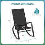 Costway 2 PCS Patio Rocking Chairs w/ Ergonomic Backrest Seat Safe Stoppers for Backyard