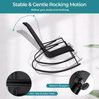 Costway 2 PCS Patio Rocking Chairs w/ Ergonomic Backrest Seat Safe Stoppers for Backyard