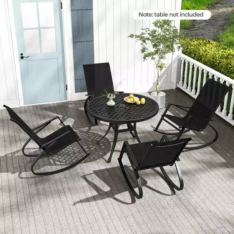Costway 2 PCS Patio Rocking Chairs w/ Ergonomic Backrest Seat Safe Stoppers for Backyard