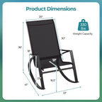 Costway 4 PCS Patio Rocking Chairs w/ Ergonomic Backrest Seat Safe Stoppers for Backyard