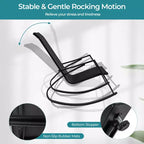 Costway 4 PCS Patio Rocking Chairs w/ Ergonomic Backrest Seat Safe Stoppers for Backyard