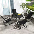 Costway 4 PCS Patio Rocking Chairs w/ Ergonomic Backrest Seat Safe Stoppers for Backyard