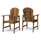 Sedie da pranzo Adirondack da esterno in legno di acacia resistenti alle intemperie (set da 2), finitura naturale
