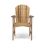 Sedie da pranzo Adirondack da esterno in legno di acacia resistenti alle intemperie (set da 2), finitura naturale