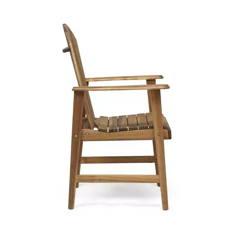 Sedie da pranzo Adirondack da esterno in legno di acacia resistenti alle intemperie (set da 2), finitura naturale