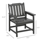 2 Piece All-Weather Patio Chairs, HDPE Patio Dining Chair Set, Heavy Duty Wood-Like Outdoor Furniture