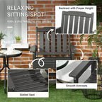 2 Piece All-Weather Patio Chairs, HDPE Patio Dining Chair Set, Heavy Duty Wood-Like Outdoor Furniture