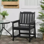 2 Piece All-Weather Patio Chairs, HDPE Patio Dining Chair Set, Heavy Duty Wood-Like Outdoor Furniture
