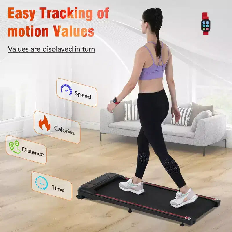 Whisen Walking Pad Under Desk Treadmill Machine Home Exercise Walking Treadmill with Incline for Small Space - Black