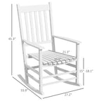 Set di 2 sedie a dondolo da esterno, sedia a dondolo da patio in legno con braccioli lisci, schienale alto per giardino, balcone, portico, supporta fino a 160 kg