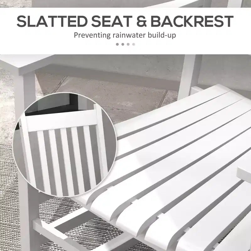 Set di 2 sedie a dondolo da esterno, sedia a dondolo da patio in legno con braccioli lisci, schienale alto per giardino, balcone, portico, supporta fino a 160 kg