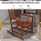 Set di 2 sedie a dondolo da esterno, sedia a dondolo da patio in legno con braccioli lisci, schienale alto per giardino, balcone, portico, supporta fino a 160 kg