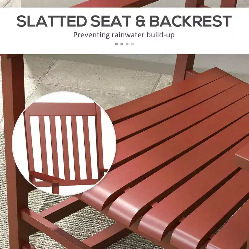 Set di 2 sedie a dondolo da esterno, sedia a dondolo da patio in legno con braccioli lisci, schienale alto per giardino, balcone, portico, supporta fino a 160 kg