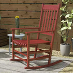 Set di 2 sedie a dondolo da esterno, sedia a dondolo da patio in legno con braccioli lisci, schienale alto per giardino, balcone, portico, supporta fino a 160 kg