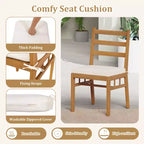 Set di 2 sedie da patio Costway in legno massello di acacia con cuscini imbottiti