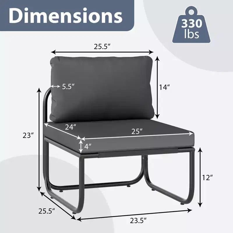Set di 2 sedie da esterno Costway con cuscini rimovibili, struttura in metallo resistente per bordo piscina