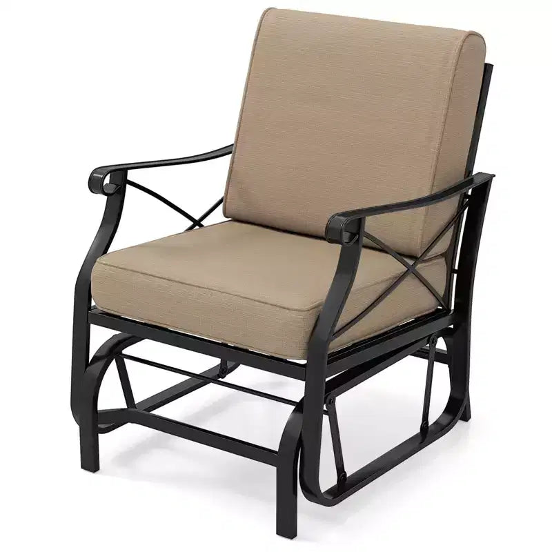 Costway 1/2 PCS Outdoor Glider Rocking Chair Patio Gliding Chair Furniture with Metal Frame