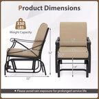 Costway 1/2 PCS Outdoor Glider Rocking Chair Patio Gliding Chair Furniture with Metal Frame