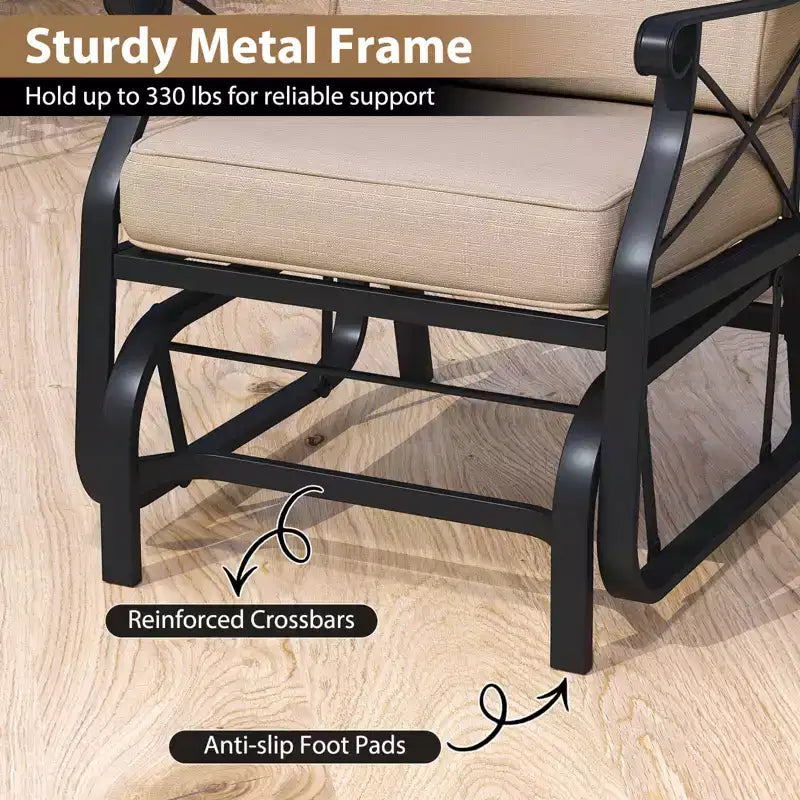 Costway 1/2 PCS Outdoor Glider Rocking Chair Patio Gliding Chair Furniture with Metal Frame
