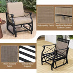 Costway 1/2 PCS Outdoor Glider Rocking Chair Patio Gliding Chair Furniture with Metal Frame