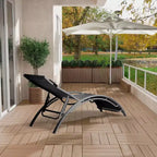 Set di 2 moderne chaise longue da patio in alluminio, sedie reclinabili da esterno per tutte le stagioni con braccioli, ideali per spiaggia, piscina, prendere il sole e prato