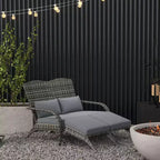 Wicker Adirondack Chair for 2 with Cushions & Footrests, PE Rattan Double Chaise Lounge Chair, Fire Pit Chair for Porch with Wide Armrests, High-back