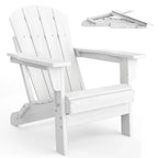 Folding Adirondack Chair for Patio - All-Weather HDPE, Weather Resistant Synthetic Wood-Look, Outdoor Chair for Backyard Garden Fire Pit Poolside