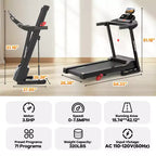 Tapis Roulant 3,55 HP con Inclinazione 10%, Capacità 145 kg, Pieghevole per Casa 12 km/h, 71 Programmi Smart, Controllo APP per Corsa e Camminata con Ginocchiere Gratuite