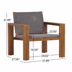 Christopher Knight Home Briar Boho Sedia Club da Esterno in Legno di Acacia e Vimini (Set di 2)