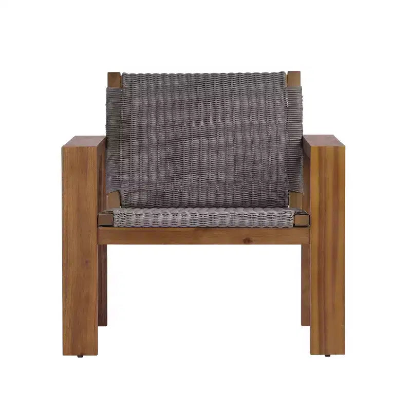 Christopher Knight Home Briar Boho Sedia Club da Esterno in Legno di Acacia e Vimini (Set di 2)
