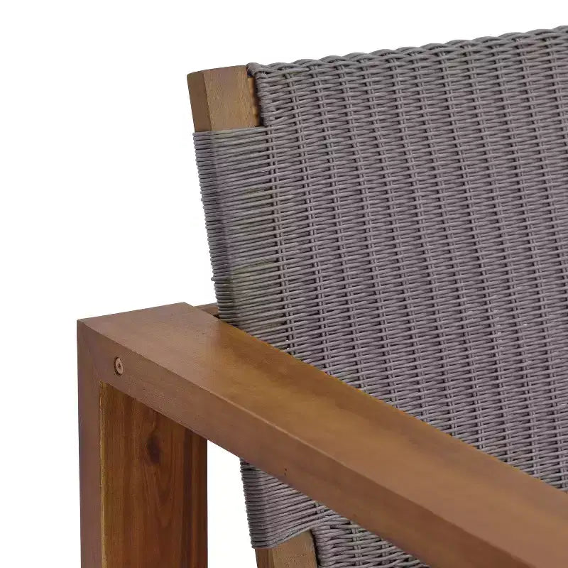 Christopher Knight Home Briar Boho Sedia Club da Esterno in Legno di Acacia e Vimini (Set di 2)