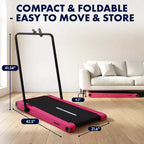 Squatz Tapis roulant 2 in 1 con pedana vibrante e manubrio rosa