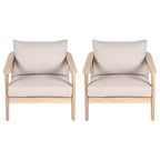 Christopher Knight Home Valentina Modern Acacia Wood Patio Club Chair with Cushion and Wicker Design