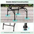 Costway Patio Rocking Chairs Set of 2 w/ Metal Mesh Backrest & Seat Armrests Gentle