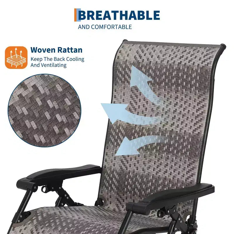 2 poltrone reclinabili da esterno in rattan, reclinabile pieghevole regolabile con capacità di 150 kg, sedia reclinabile portatile in vimini resistente per bordo piscina, giardino, patio