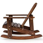 Costway 2 SEDIE A DONDOLO AD ADIRONDACK PER BAMBINI IN LEGNO MASSELLO, SCHIENALE A DOGHE, DA ESTERNO