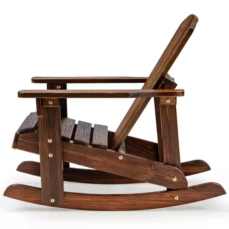 Costway 2 SEDIE A DONDOLO AD ADIRONDACK PER BAMBINI IN LEGNO MASSELLO, SCHIENALE A DOGHE, DA ESTERNO