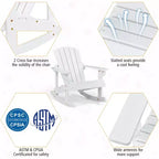 Costway 2 SEDIE A DONDOLO AD ADIRONDACK PER BAMBINI IN LEGNO MASSELLO, SCHIENALE A DOGHE, DA ESTERNO
