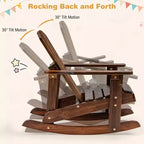 Costway 2 SEDIE A DONDOLO AD ADIRONDACK PER BAMBINI IN LEGNO MASSELLO, SCHIENALE A DOGHE, DA ESTERNO
