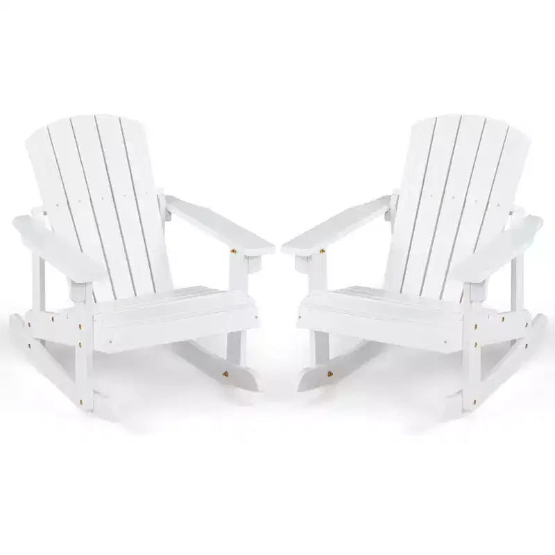 Costway 2 SEDIE A DONDOLO AD ADIRONDACK PER BAMBINI IN LEGNO MASSELLO, SCHIENALE A DOGHE, DA ESTERNO