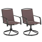 Costway Patio Swivel Chairs Set of 2/4 w/ High Back & Round Metal Base for Backyard
