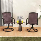 Costway Patio Swivel Chairs Set of 2/4 w/ High Back & Round Metal Base for Backyard