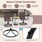 Costway Patio Swivel Chairs Set of 2/4 w/ High Back & Round Metal Base for Backyard