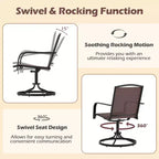 Costway Patio Swivel Chairs Set of 2/4 w/ High Back & Round Metal Base for Backyard
