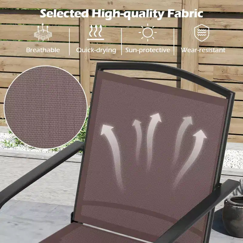 Costway Patio Swivel Chairs Set of 2/4 w/ High Back & Round Metal Base for Backyard