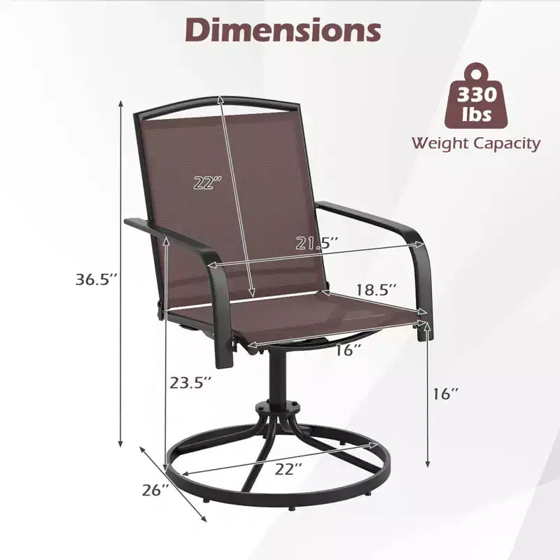 Costway Patio Swivel Chairs Set of 2/4 w/ High Back & Round Metal Base for Backyard