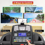 Tapis Roulant Elettrico Pieghevole 3HP Macchina da Corsa Controllo APP Bluetooth Nero