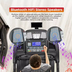 Tapis Roulant Elettrico Pieghevole 3HP Macchina da Corsa Controllo APP Bluetooth Nero